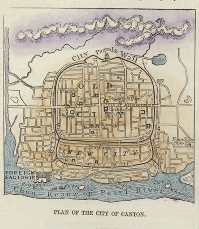 Plano da cidade de Cantão de English School