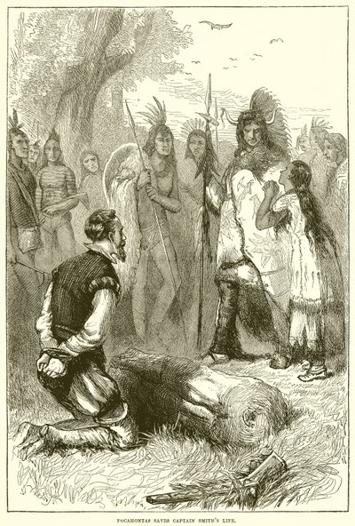 Pocahontas salva a vida do capitão Smith de English School