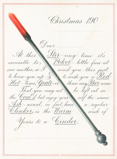 Poker, cartão de Natal de English School