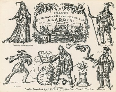 Pollocks Personagens e Cenas em Aladdin e a Lâmpada Maravilhosa de English School