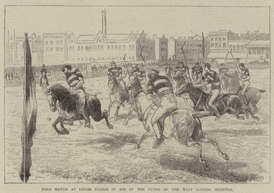 Polo Match no Lillie Bridge em Ajuda aos Fundos do West London Hospital (gravura) de English School