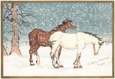 Pôneis na neve, cartão de Natal de English School