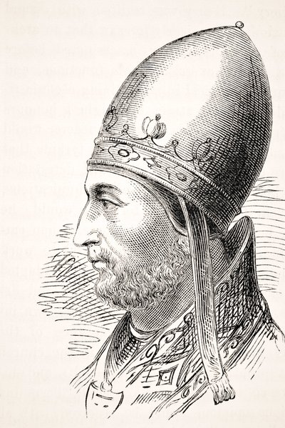 Papa Adriano IV, de "A História Nacional e Nacional da Inglaterra", de William Aubrey, publicado em Londres, c.1890 de English School