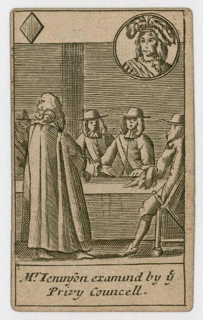 Cartão de jogo Popish Plot, 1679 de English School