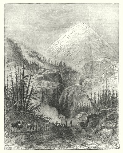 Popocatapetl, a montanha do fumo (gravura) de English School