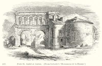 Porte St Andre em Autun (gravura) de English School