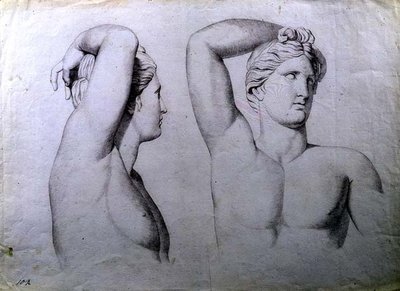 Retrato Bustos de Nus, c.1780 (giz sobre papel) de English School