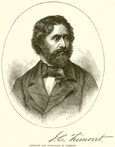 Retrato e autógrafo de Fremont de English School
