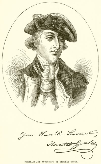 Retrato e autógrafo de General Gates de English School