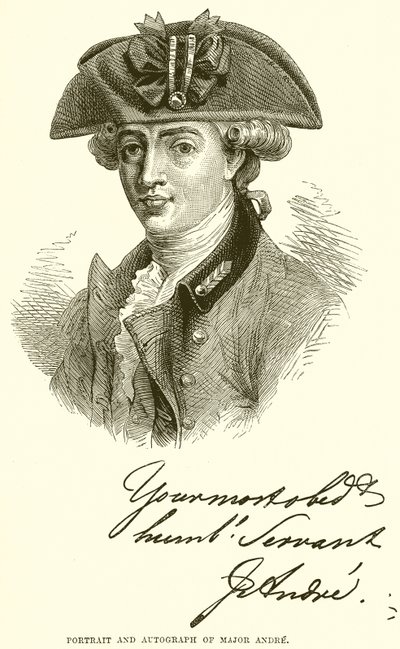 Retrato e autógrafo do major André de English School