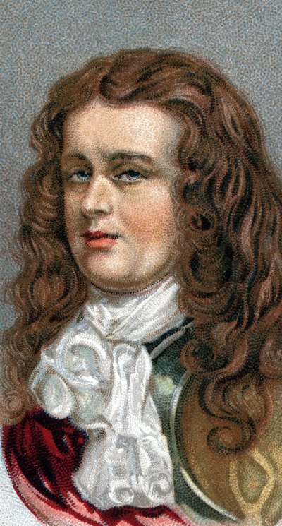 Retrato do Almirante Robert Blake - Retrato de Robert Blake (1599-1657), Almirante Inglês - Da série "Leaders of Men" - Chromolithography - Escola Inglesa, Século XX - de English School