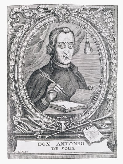 Retrato de Antonio de Solis y Rivadeneira (1610-1686), de "A História Narrativa e Crítica da América", editado por Justin Winsor, Londres, 1886 de English School