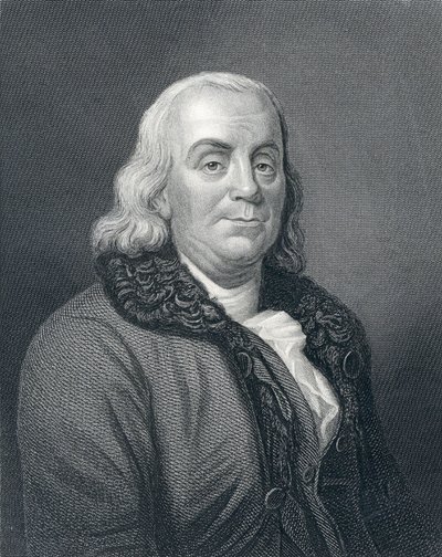 Retrato de Benjamin Franklin, c.1833 de English School