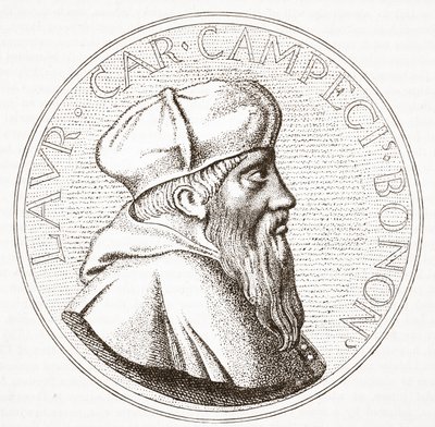 Retrato do cardeal Campeggio, ilustração da história do protestantismo por James Aitken Wylie (1808-1890), bar. 1878 de English School