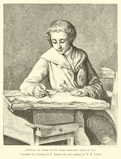 Retrato de Carle Vernet aos quatorze anos de idade de English School