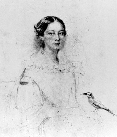 Retrato, de, Emily, costa, (1819-1839), 19o século, (drawing) de English School