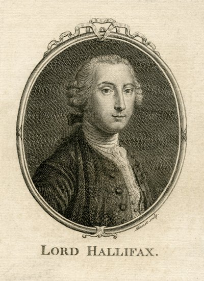 Retrato de George Montagu Dunk, 2º Conde de Halifax (1716-71), gravado por Aliamet de English School