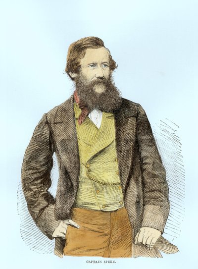 Retrato de John Hanning Speke (1827-64) (posterior coloração) de English School