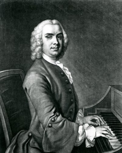 Retrato de John Stanley (1712-86) (gravura) de English School