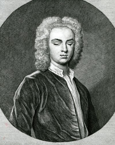 Retrato de John Stanley (1712-86) (gravura) de English School