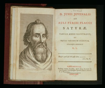 Retrato de Juvenal de &39;As Sátiras de Juvenal e Aulius Flaccus&39;, 1763 (gravura) de English School