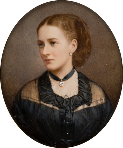 Retrato de Lady Ida Lumley, Viscondessa Newport 1870 depois Condessa de Bradford (1848-1936), c.1868-1936 (fotografia pintada à mão) de English School