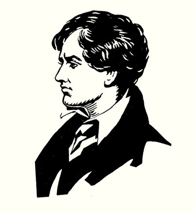 Retrato de Lord Byron (cor litho) de English School
