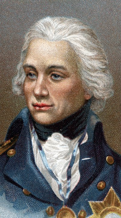 Retrato de Lord Horatio Nelson - Da série "Leaders of Men" - Cromolitografia - Escola Inglesa, Século XX - de English School