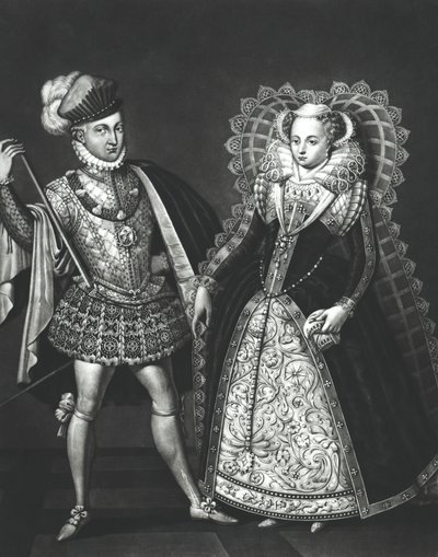 Retrato de Maria Rainha dos Escoceses (1542-87) e Henry Stewart, Lorde Darnley (1545-67), 29 de junho de 1565 de English School