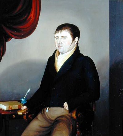 Retrato do Sr. Eli Whitely (óleo sobre tela) (ver 140067 para par) de English School