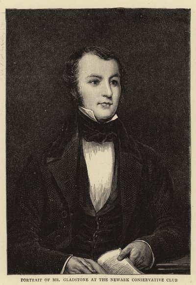 Retrato do Sr. Gladstone no Newark Conservative Club de English School