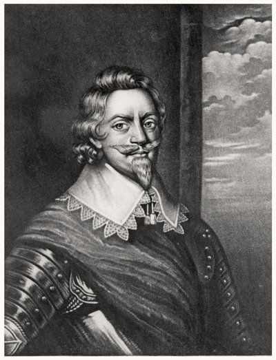 Retrato de Patrick Ruthven, Conde de Brentford (c.1573-1651) gravado por Richard Earlom (1743-1822) e Charles Turner (c.1773-1857) de Personagens Ilustres da História Britânica (mezzotint) (bw phot de English School