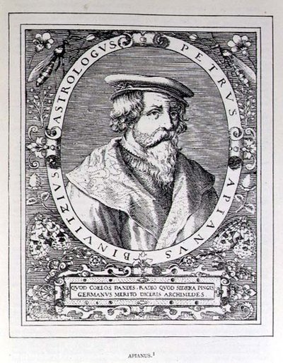 Retrato de Petrus Apianus (1501-52) de A História Narrativa e Crítica da América, editado por Justin Winsor, Londres, 1886 de English School