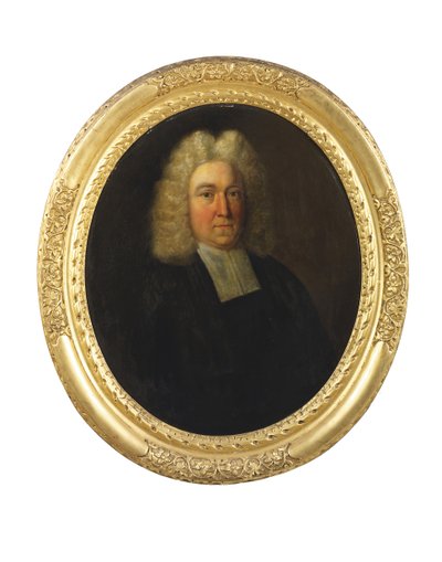 Retrato do Rev. Joseph Cookson, início do século 18 (óleo sobre tela) de English School