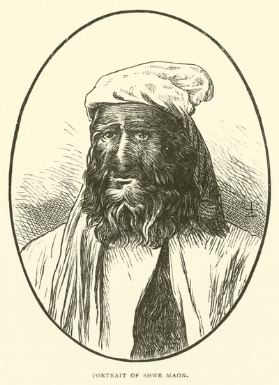 Retrato de Shwe Maon (gravura) de English School