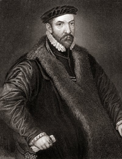 Retrato de Sir Nicholas Bacon (1510-1579) de Lodges British Portraits, 1823 de English School