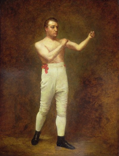 Retrato de um Boxer, c.1800 (óleo sobre tela) de English School