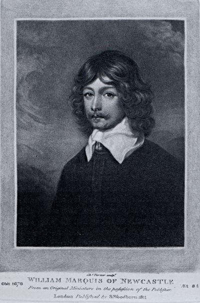 Retrato do Marquês de Newcastle, de &39;Personagens Ilustres na História Britânica, de Richard Earlom e Charles Turner, 1815 de English School