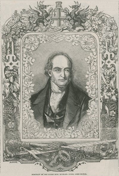 Retrato do hon direito Michael Gibbs, senhor prefeito de English School
