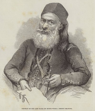 Retrato do falecido Pacha do Egito (gravura) de English School