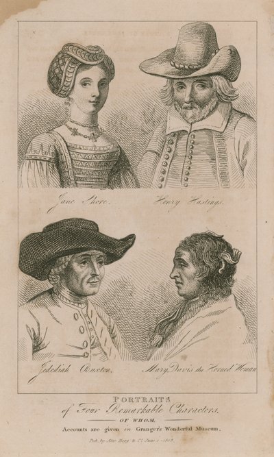 Retratos de quatro personagens notáveis de English School