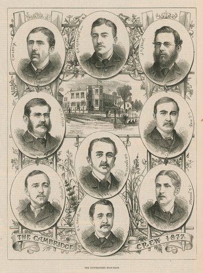 Retratos da equipe de Cambridge de 1877 de English School