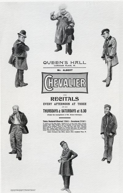 Propaganda de cartazes Albert Chevalier&39;s Recital no Queen&39;s Hall de English School