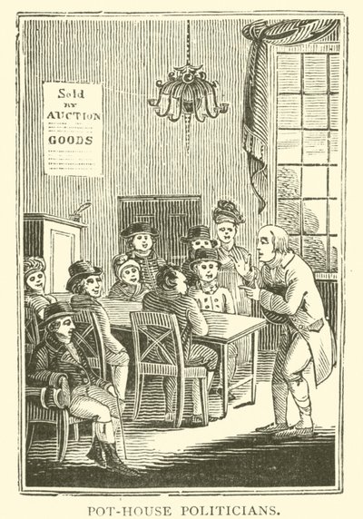 Políticos da casa do vaso (xilogravura) de English School