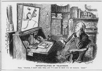 Potencialidades da televisão, desenho animado da Revista Punch de English School