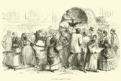 Vendedores de aves em Paris, outubro de 1870 de English School