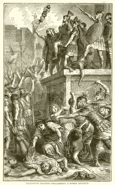 Soldados pretorianos proclamando um imperador romano de English School