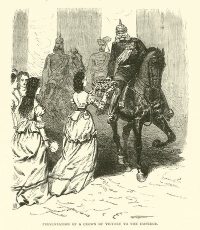Apresentação de uma coroa da vitória ao imperador, em março de 1871 de English School
