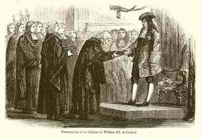Apresentação de um endereço para William III. em Oxford de English School