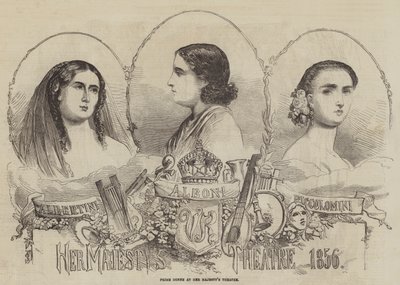 Primeiro Donne no Teatro de Sua Majestade, 1856 de English School